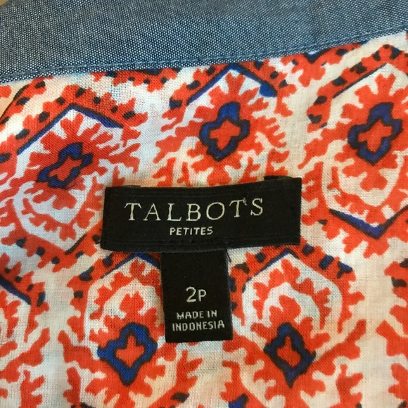 Talbots cute patterned blouse - Picture 5 of 6